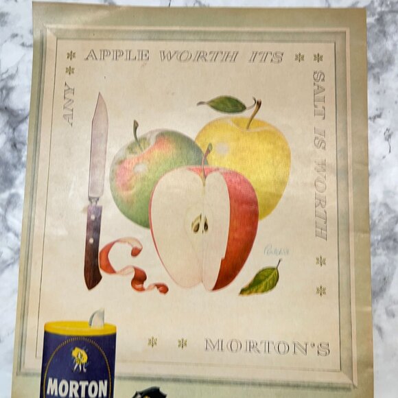 Morton Salt Vintage Print Ad 1950s Mid Century Pertchik Wall Art Kitchen Decor - Picture 4 of 6